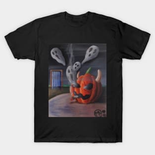 Pumpkin Breathing Out Ghosts T-Shirt